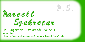 marcell szekretar business card