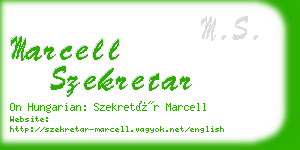 marcell szekretar business card